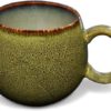 Tazza in porcellana verde oliva con sfumature di colore - immagine 2