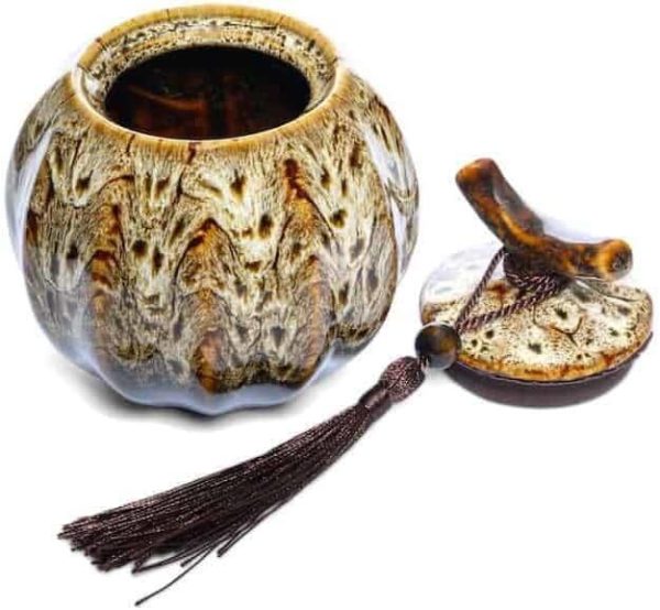 Barattolo per tè/zucchero con nappa, 400 ml, beige mélange - immagine 2
