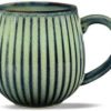 Tazza jumbo – 0,45 l – Porcellana – Verde a righe con gradiente di colore