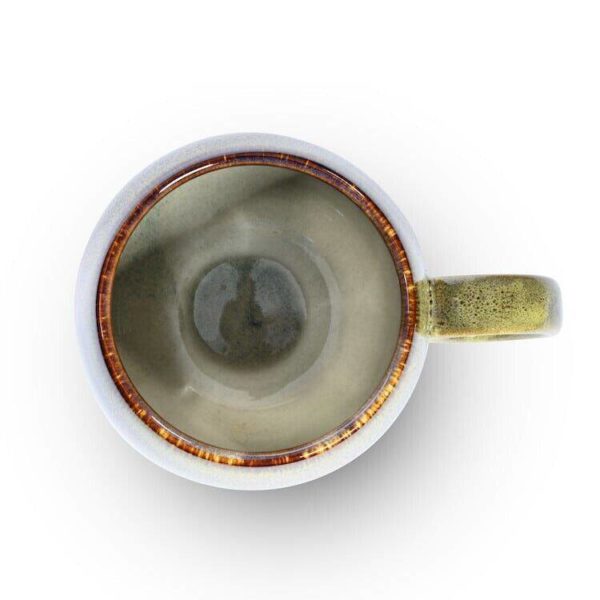 Tazza in porcellana verde oliva con sfumature di colore - immagine 3